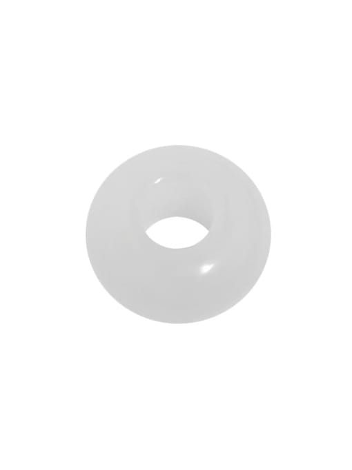 Natural white jade 925 Sterling Silver Carnelian Geometric Minimalist Huggie Earring [Single+Only One]